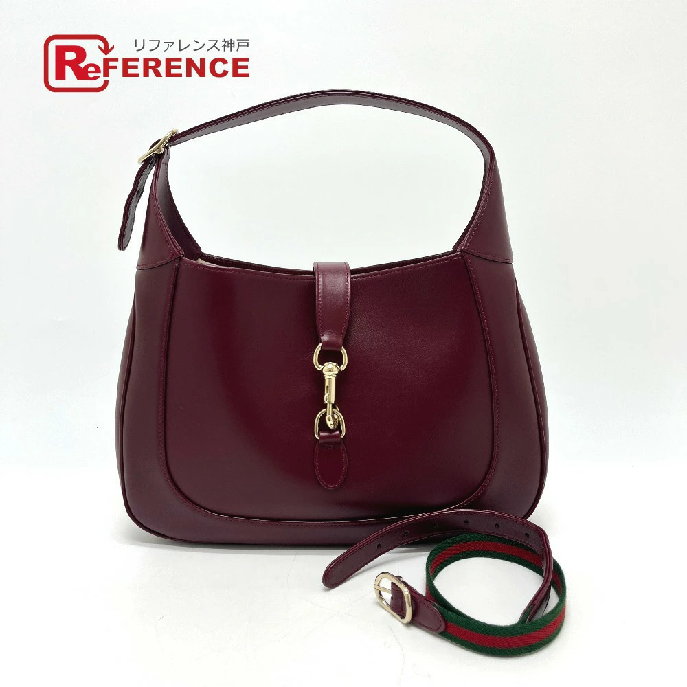 Gucci Jackie Bag Handbag Shoulder Leather Wine Red